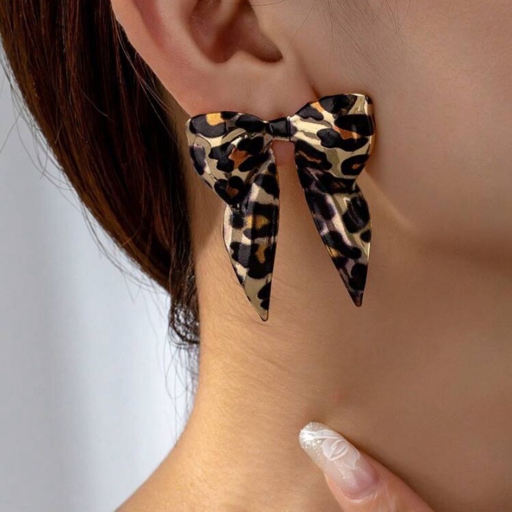 3for$20 1pair Metallic Bowknot Design Exaggerated Stud Earrings For Women